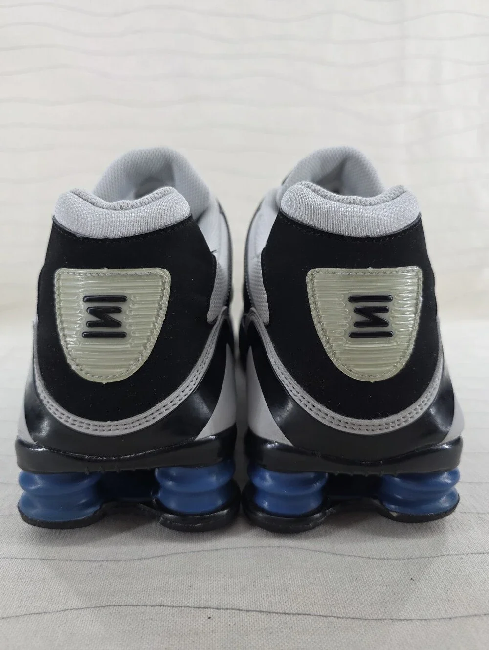 Nike Mems Shox Heritage Grey Black Blue Sneakers Shoes 386202-041 Size 12.5